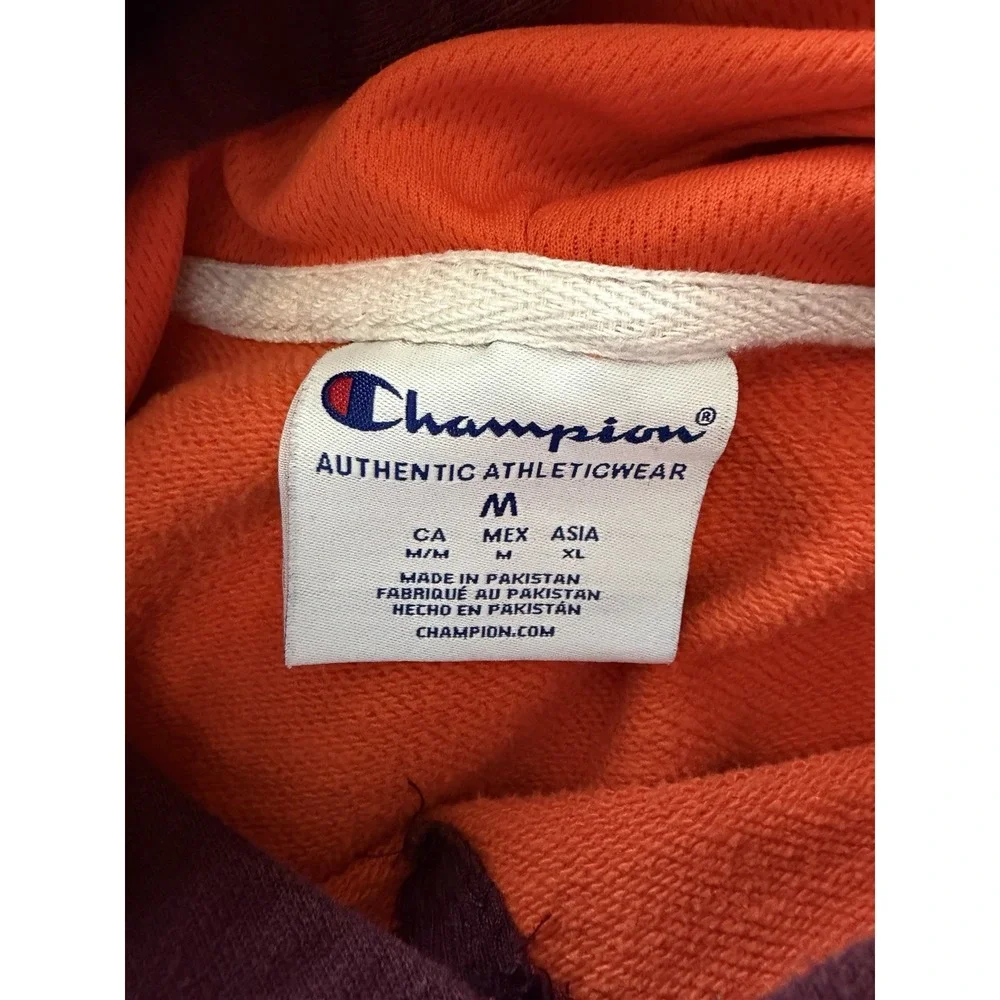 Champion Virginia Tech Hokies Hoodie – Orange & Maroon‎ – Men's Medium - Picture 11 of 11